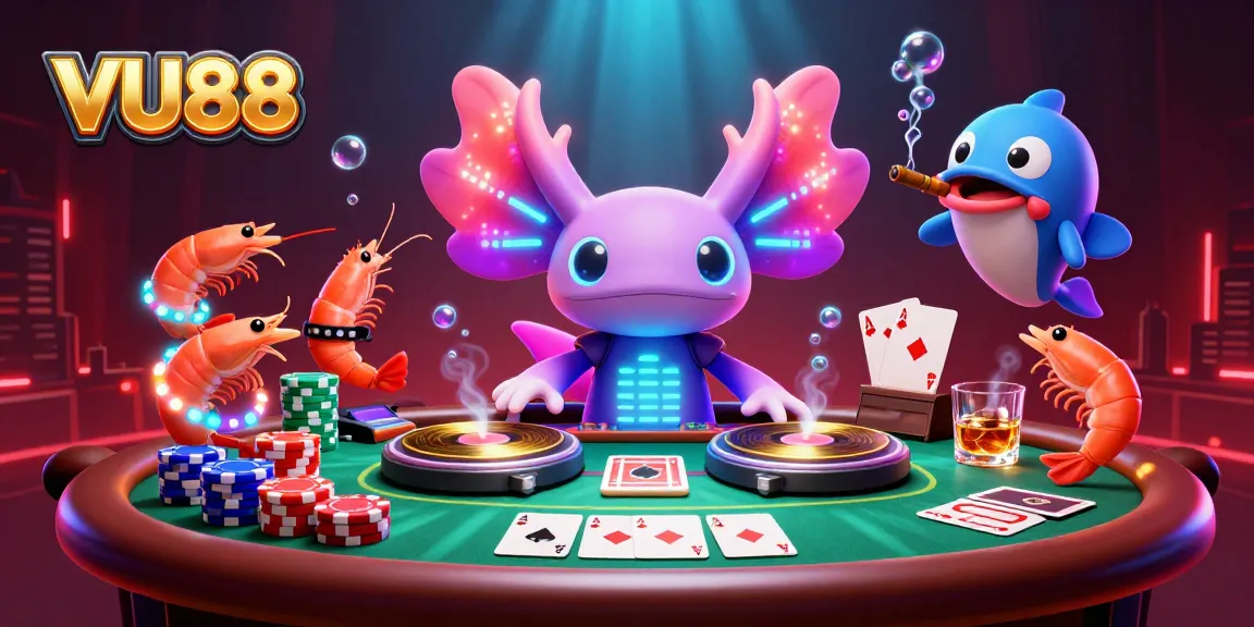 Experience thrilling gaming at VU88 with vibrant 3D underwater casino elements.