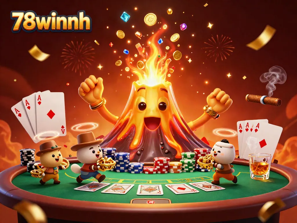 Play at 78winnh with excitement from golden volcano treasures and poker games!