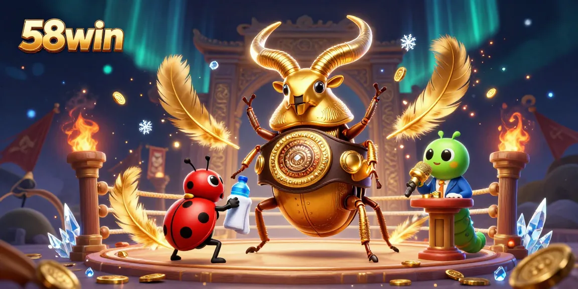 Bet on excitement with 58win as the golden stag beetle battles alongside its tiny corner-man.