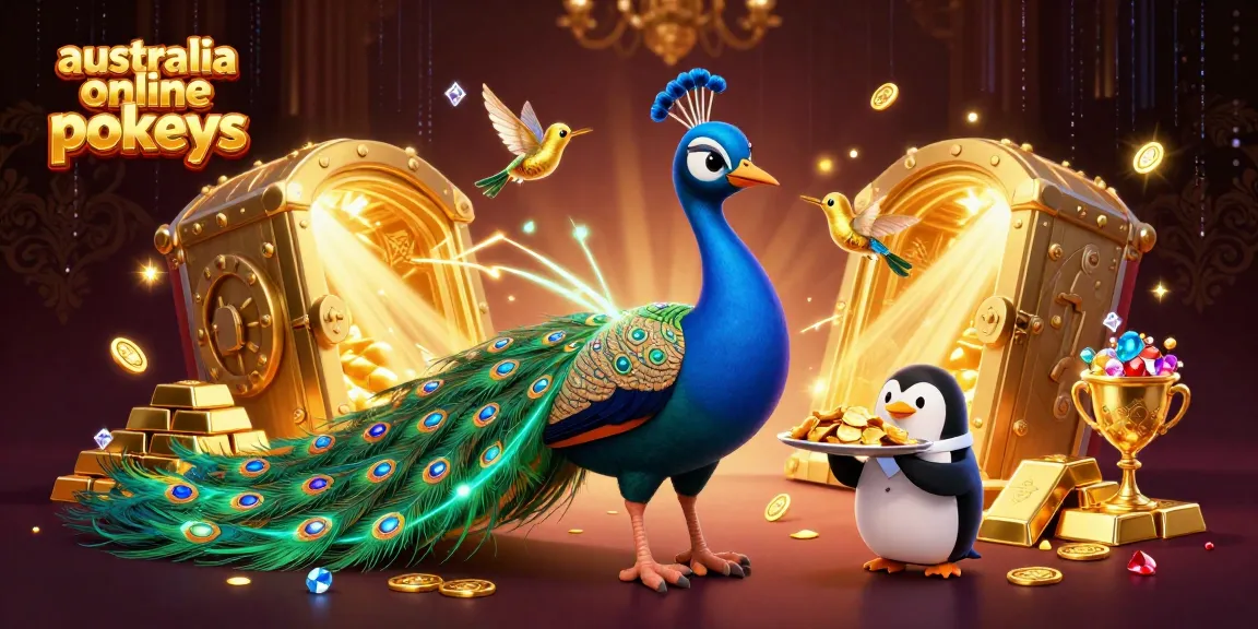 Engage with top australia online pokies in a vibrant 3D scene featuring unique characters and luxury elements.