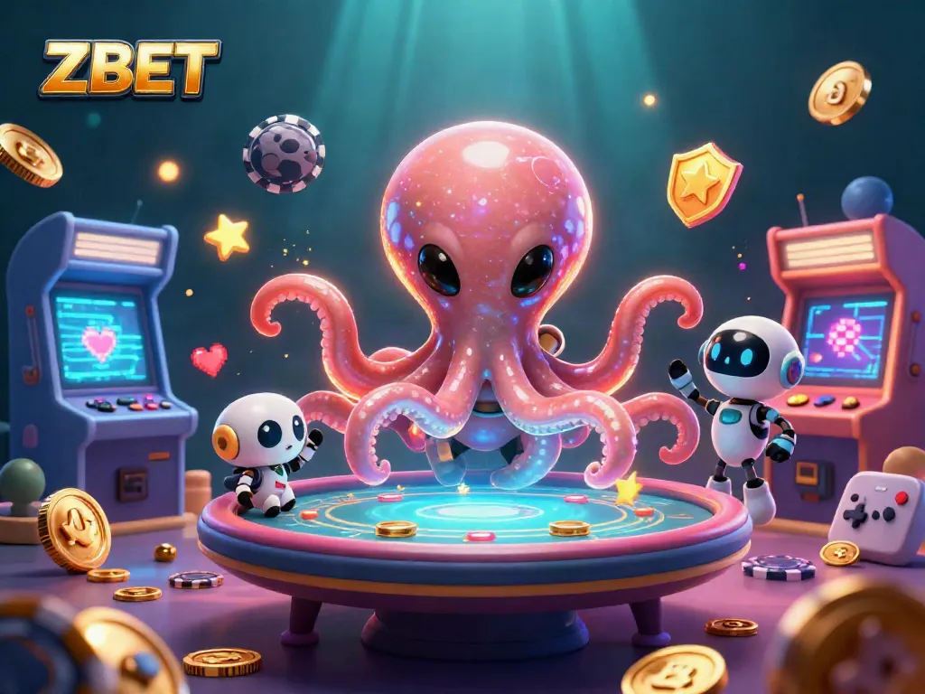 ZBET offers an exciting holographic poker adventure with vibrant gaming action and whimsical characters.