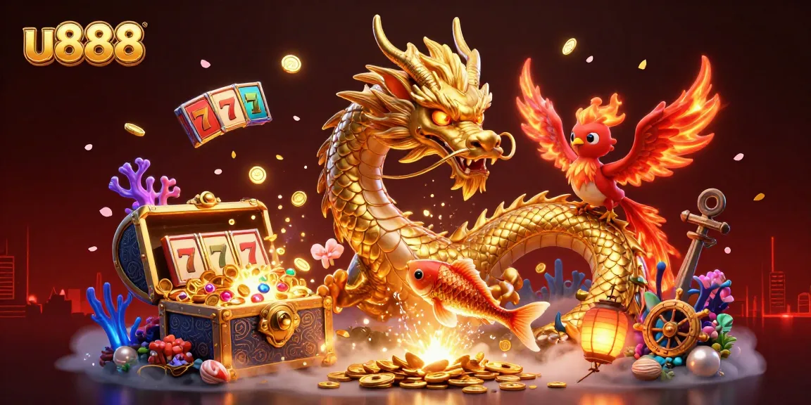 Experience thrilling wins at u888 with vibrant casino elements and dynamic characters in an immersive 3D scene.