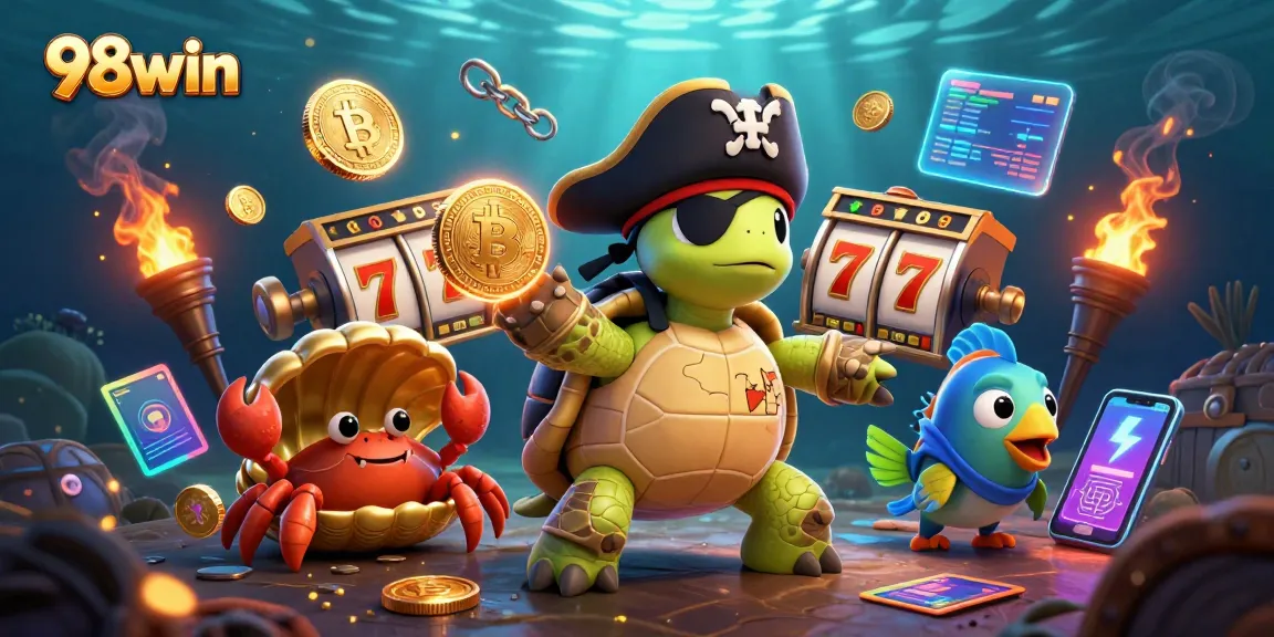 Experience thrilling slot jackpots at 98win with an engaging pirate-themed underwater world.