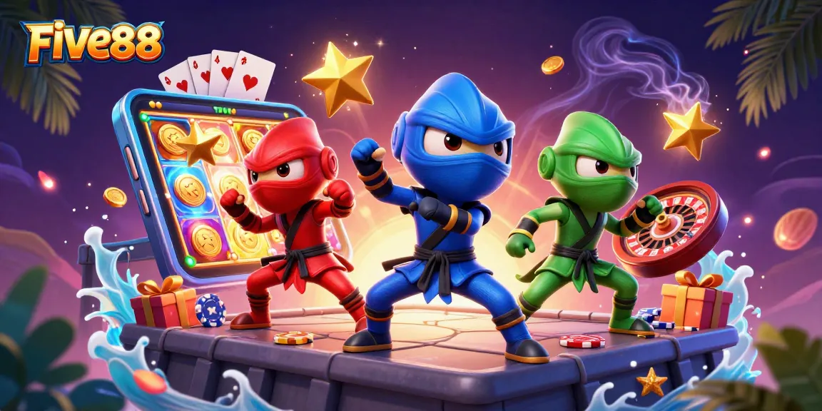 Experience thrilling gameplay at FIVE88 with colorful slot games and dynamic casino action.
